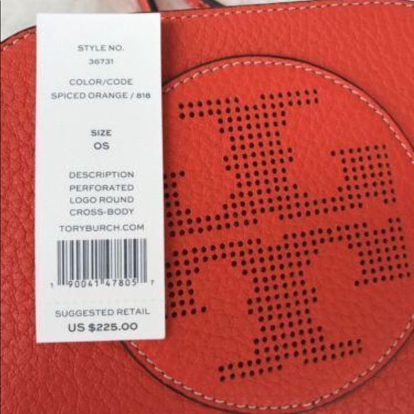 NWT Tory Burch Perforated Small Crossbody Orange - Picture 6 of 8